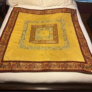 Elegant Yellow and Red Floral Quilt